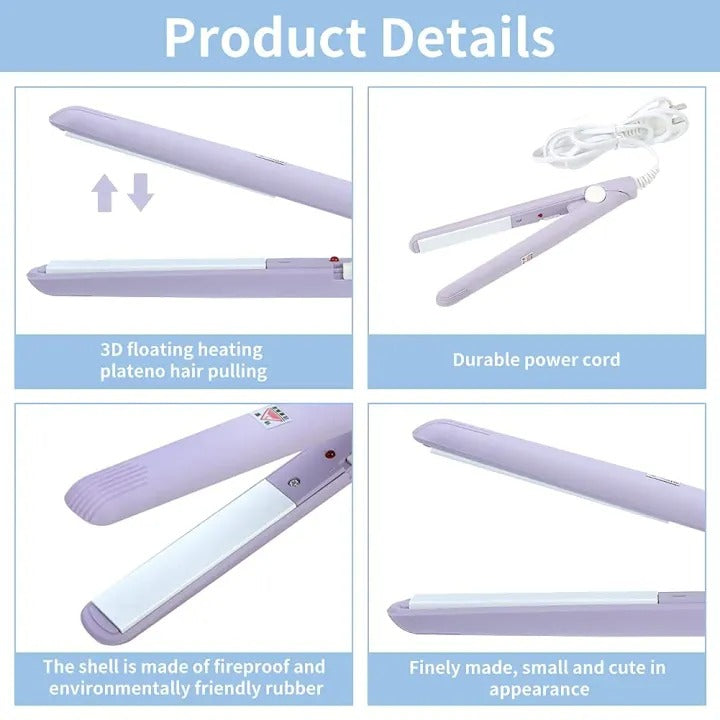 ini Hair Straightener – Lightweight & Portable Travel Styling Tool | Medium Heat | High/low Speed Settings | Corded Electric | Multicolor | Abs Plastic