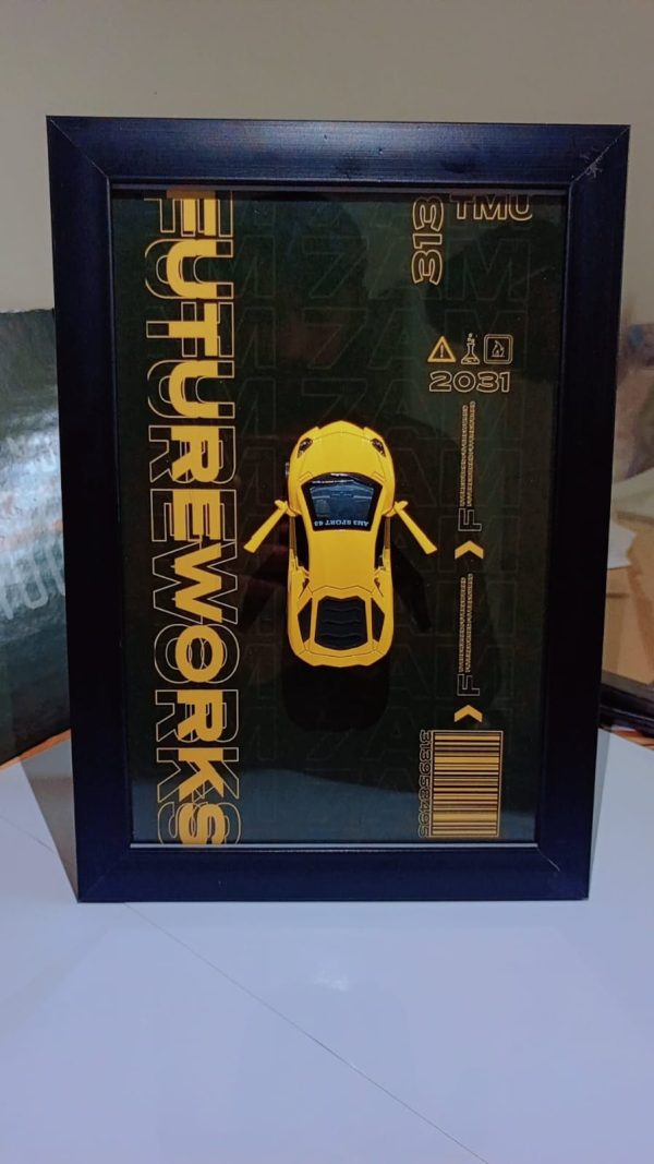 Metallic Car Wall Frame – Modern Home Decor Art