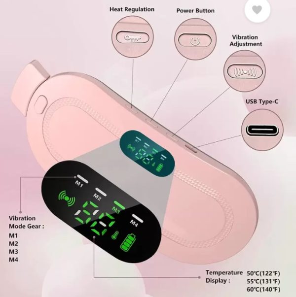 Heating Pad Women Period Pain Cramp Relief Belt -portable Menstrual Heating Pad, Heated Belly Belt For Menstrual Cramp Relief With 3 Heat Levels And 4 Modes, Electric Belt Massage For Women And Girls – Electric Massager Machine For Women